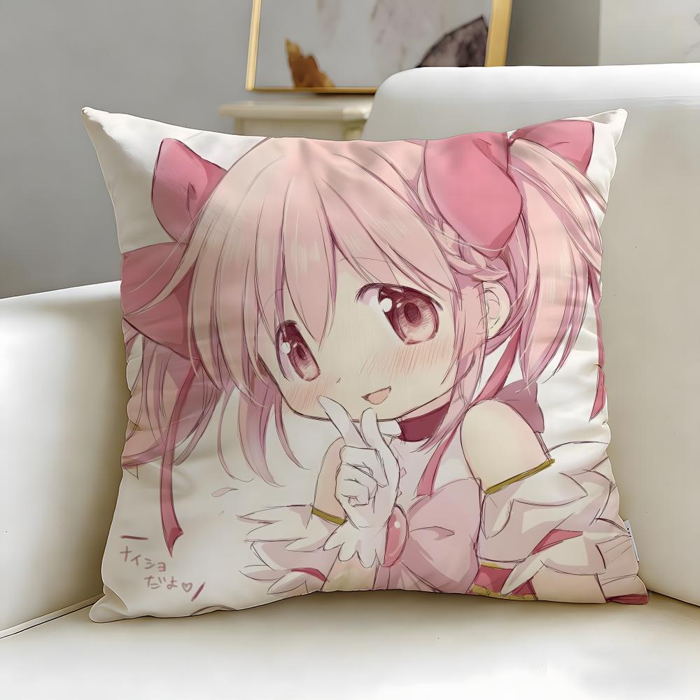 Классический аниме чехол для подушки Puella Magi Madoka Magica Мягкий Легко стирающийся Чехол для подушки Универсальный для дивана Кровати Путешествий и Офиса