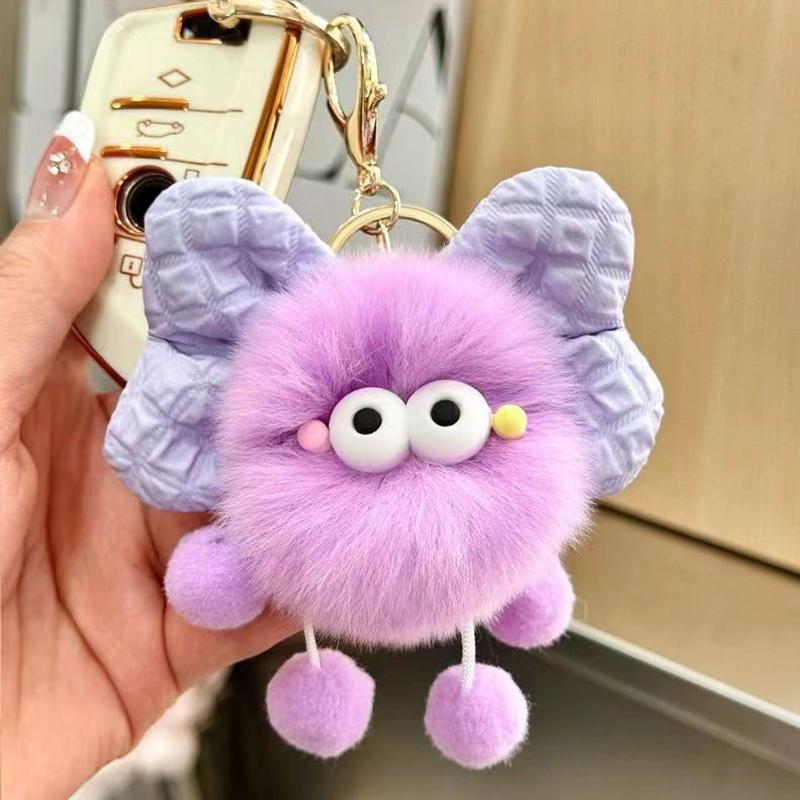 Мультяшный милый бант брикет эльф кукла кулон брелок милый косоглазый бант меховой шарик кукла брелок игрушка