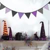 Многоразовые флажки на Хэллоуин, День благодарения, вымпел из хлопчатобумажной ткани, треугольные баннеры для сезонных праздничных декораций
