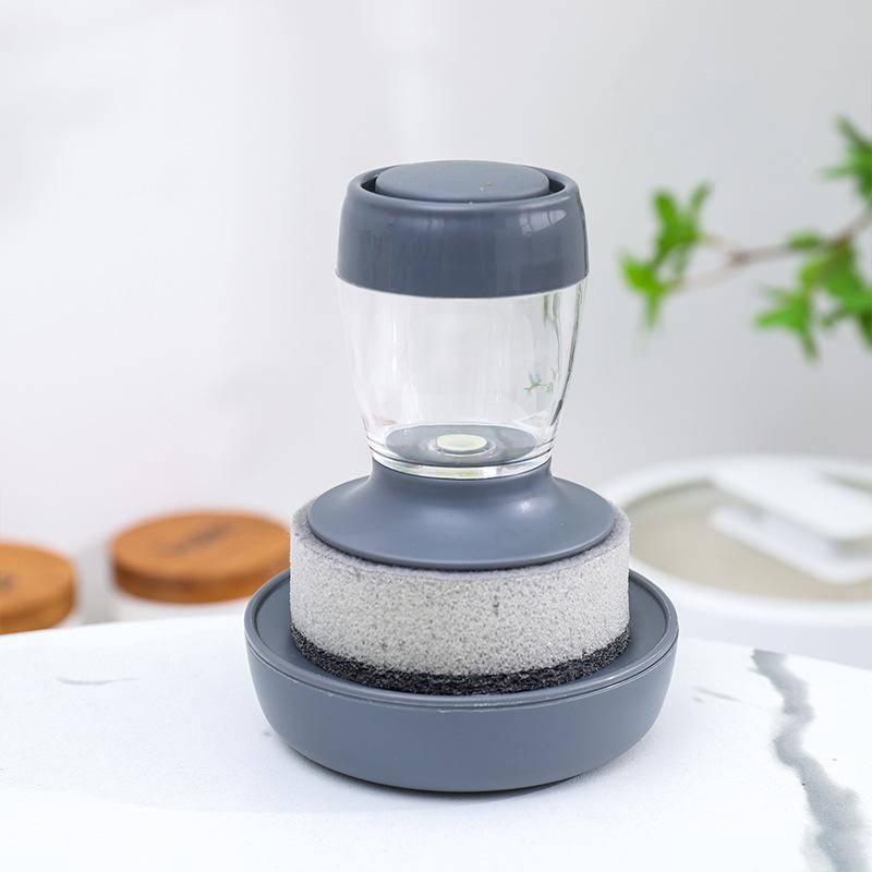 Набор из 2 щеток для мытья посуды с дозатором мыла, набор кухонных скребков для мытья посуды с поддоном для слива для мытья тарелок/кастрюль