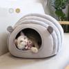 Кровать для домашних животных, кошек, круглых плюшевых котят, теплое спальное гнездо, кровать для кошек, иглу, пещерный дом