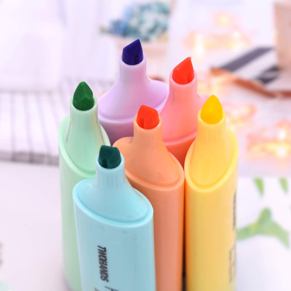 TWOHANDS Highlighter Pen, Light Color, Large Capacity, for Extra Long Marks