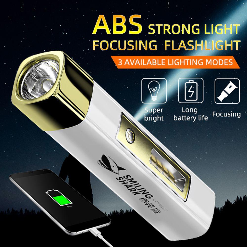 Outdoor Mini USB Rechargeable Portable Ultra Bright Torch Power Bank Flashlight Powerful Flashlight