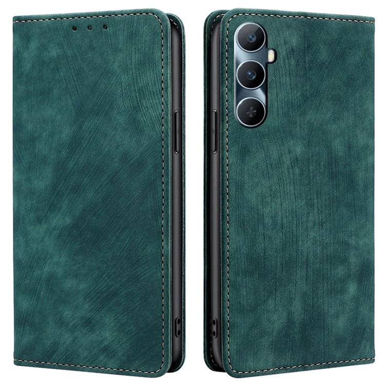 Для Realme C65 4G чехол-кошелек с блокировкой RFID, кожаный чехол с подставкой - черный