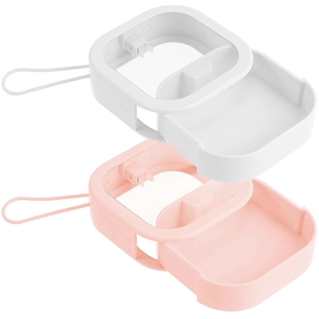 Container For Hair Accessories Mini Hair Tie Holder Organizer Wall Mounting TPE Material 9.50X9.50X3.00CM 2Pcs