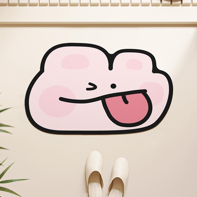 Cartoon Bathroom Non-Slip Floor Mat, Anti-Drop Diatom Mud Floor Mat, Quick-Drying Toilet Door Foot Pad, Diatom Mud