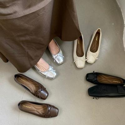 Женские новые туфли-балетки на плоской подошве с квадратным носком и мягкой подошвой