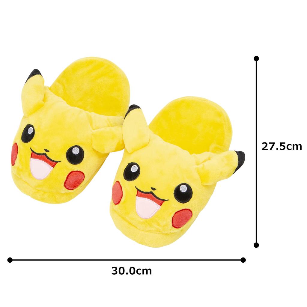 MORIPiLO Pokemon Indoor Slippers Fluffy Size Plush Cute Pokemon Morishita Makura (Pikachu Knyac) 23.0-25.0cm, Unisex, Toy, Gift, Yellow, Character,