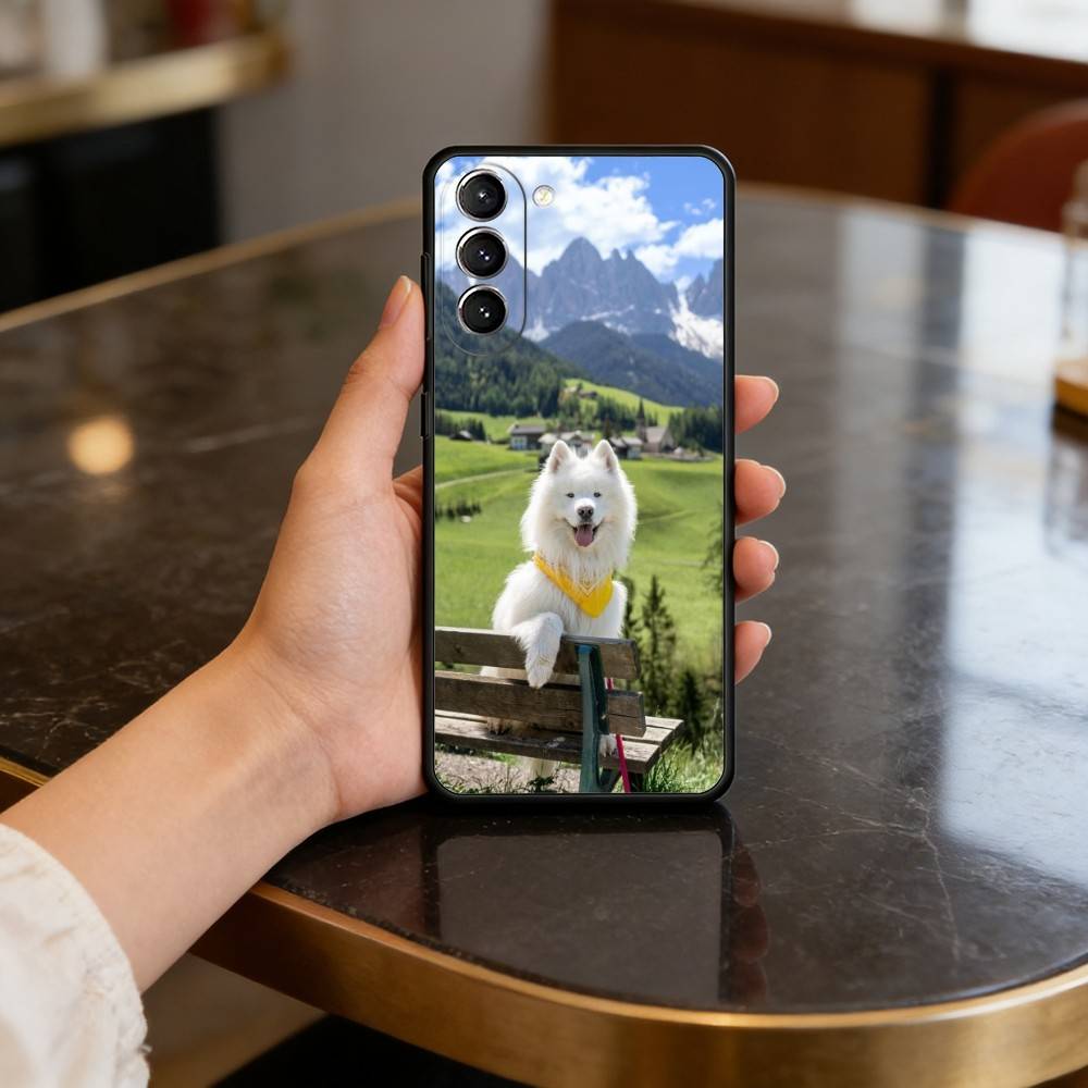 Милый Чехол с Собакой Самоед для Samsung Galaxy S21 S25 FE S24 S23 Ultra S20 S9 S22 Plus S10 TPU Чехол
