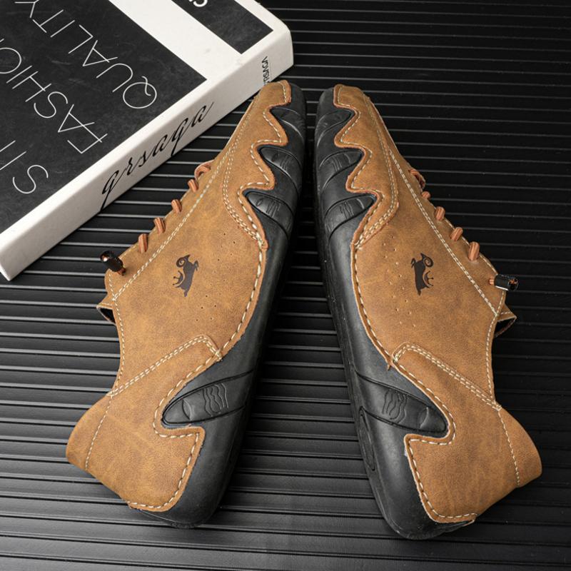 Повседневная обувь для мужчин. Удобные мокасины на плоской подошве. Дизайнерская спортивная обувь класса люкс. Модные кожаные кроссовки для мотоциклистов.