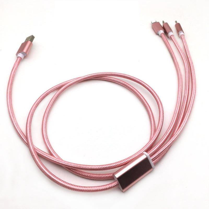 USB 3-в-1 Зарядный кабель Micro Type-C Кабель для синхронизации данных Для iPhone 5 6 7plus Android