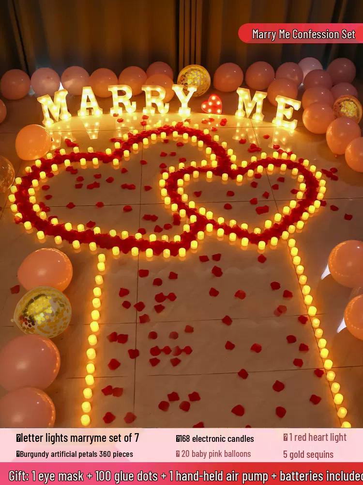 Romantic Indoor Proposal & Celebration Candle Decor Set