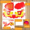 Nostalgia Children's Handmade DIY Creative Material Bag Puzzle Toys Chinese New Year Dragon Dance Paper Cutout Gift