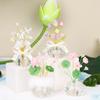 Colorful Mini Crystal Glass Flowers Lotus Shaped Car Ornaments  Home Decoration