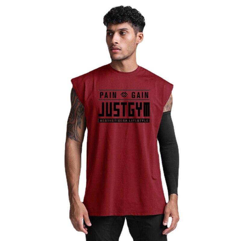Muscleguys, новая брендовая спортивная летняя быстросохнущая рубашка без рукавов с круглым вырезом и принтом для бодибилдинга и фитнеса