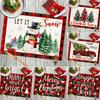 Waterproof Christmas Table Mats Christmas Tree Patterned Coffee Table Mats for Home & Hotel Dining Festive Table Placemats