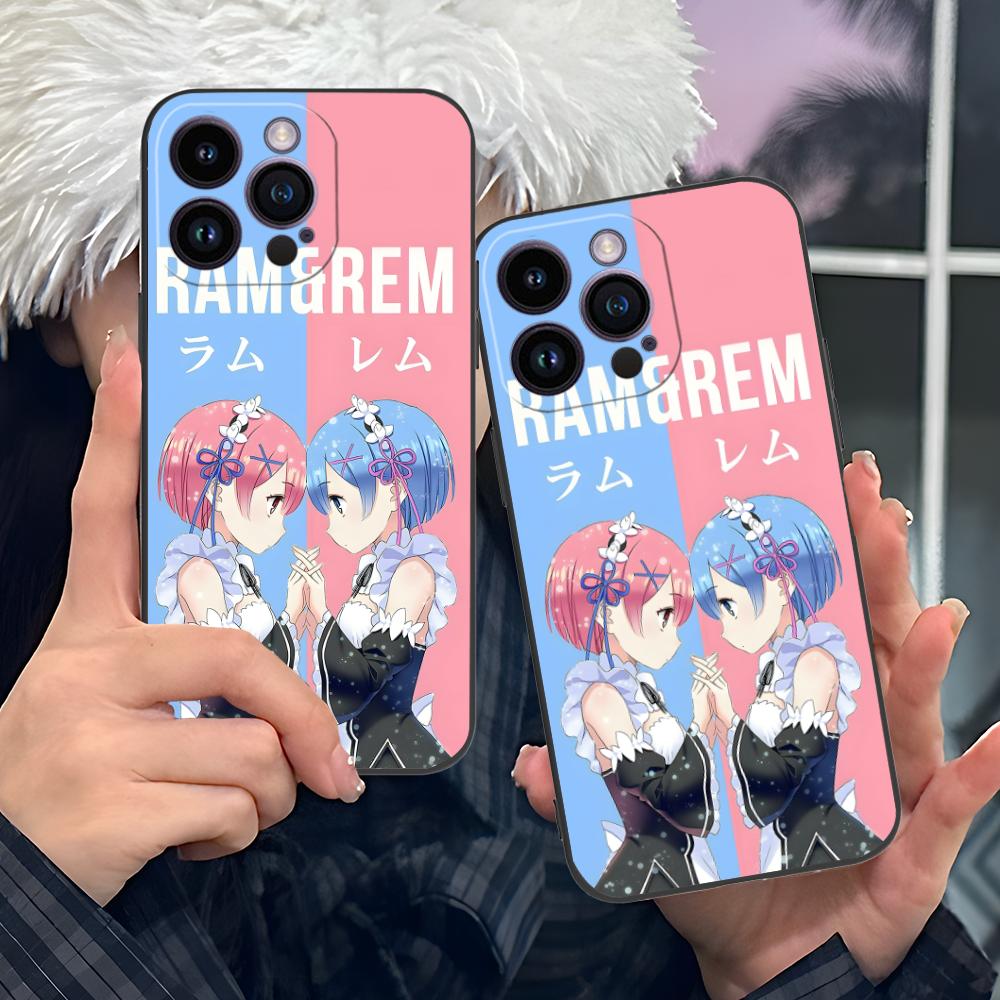 ReZero Рем Рам Матовый ТПУ Чехол для Мобильного Телефона для iPhone 17 16 15 14 13 12 11 X XR XS 8 7 Air Pro Max Plus Mini Цветная Крышка