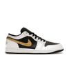 Air 1 Low Gold Swoosh Unisex Sneakers White Black Metallic-Gold 553558-172