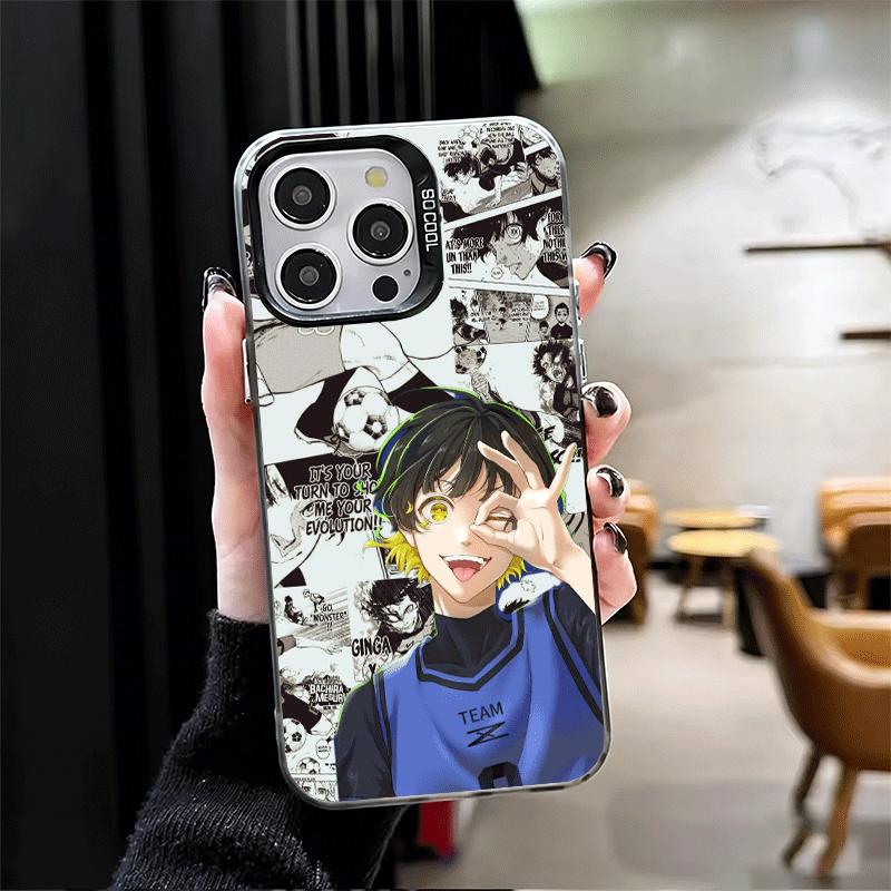 Синий L-Lock Бачира Мегуру Мягкий чехол для телефона для iPhone 15 16 17 Pro Max 17Air 16E 14 Plus 13 12 Mini Ударопрочная задняя крышка