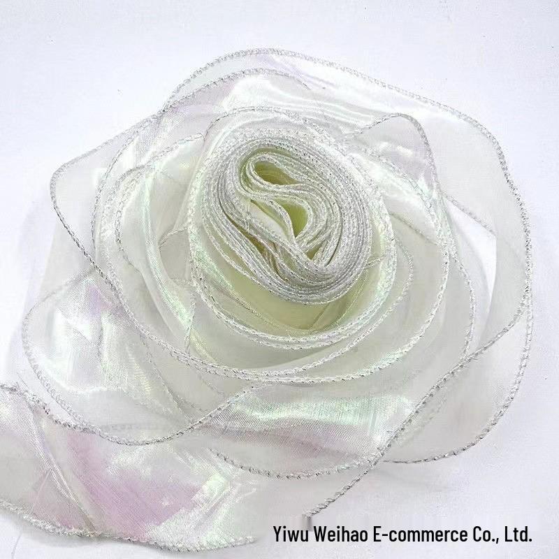 4cm Iridescent Wave Fishtail Yarn Ribbon for DIY Floral Gift Box and Baking Decoration