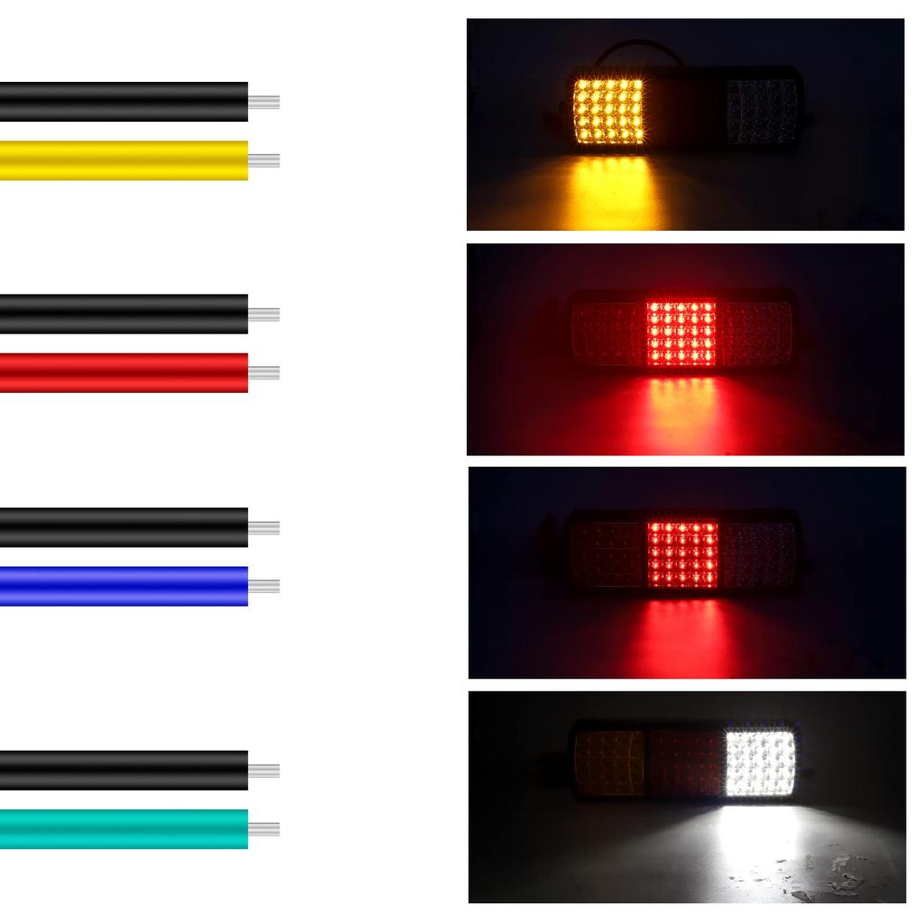 Biqing Задние фонари прицепа 75LED Фонари стоп-сигнала грузовика Указатели поворота Индикаторные лампы для автомобиля, каравана, фургона, лодки, кемпера (2pcs)