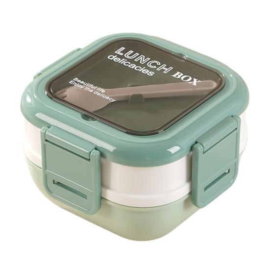 Взрослый ланч-бокс из пищевой нержавеющей стали, контейнер для обеда, два штабелируемых герметичных отделения, безопасен для микроволновой печи и посудомоечной машины, обед