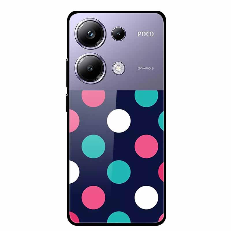 Красочный эстетичный чехол из закаленного стекла для Redmi 12 5G и POCO M6 PRO