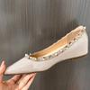 Fashion 2025 Pointed Toe Women Flat Shoes Spring Autumn Rivets Classic Ladie Flats Black All Match Soft Boat Shoes Ladies Shoes