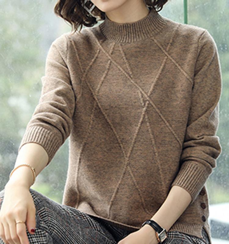 Свитер с высоким воротником, женский осенне-зимний пуловер с длинными рукавами, женский вязаный топ, джемпер, женский трикотаж