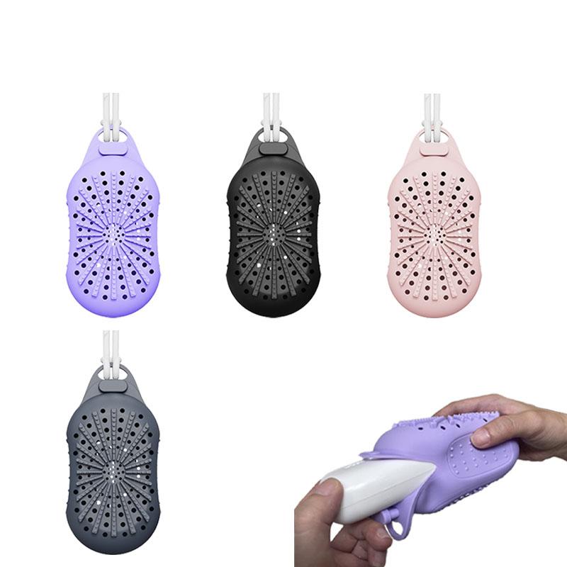 Силиконовые мешочки для мыла, мешочки для хранения с веревкой для отшелушивания, мочалка для душа, массаж для ванны, двусторонний текстурный дизайн, мытье в ванной