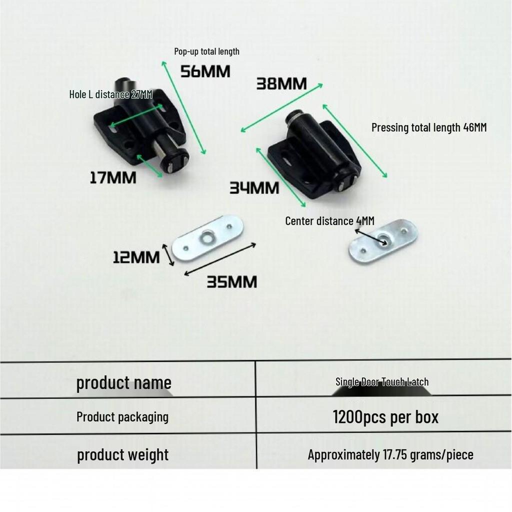 ABS Plastic Single Door Magnetic Catch Clip for Cabinet/Wardrobe