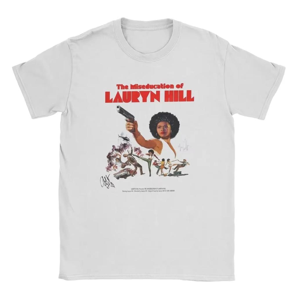 Novelty Famous Lauryn Hill T-Shirts Men Crewneck Cotton T Shirt Hip Hop Harajuku Music Short Sleeve Tees Plus Size Clothes
