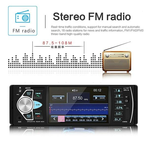 Автомагнитола HD 4.1'' 1Din FM Авторадио Аудио Стерео Bluetooth MP5 Плеер Инфракрасный Пульт Дистанционного Управления на Руле с Камерой Заднего Вида