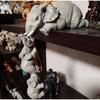 1 шт. Фигурка слонихи с 2 детенышами, подвесная, полимерная, ремесленная, украшение, фигурки, миниатюры, поделки, подарки, животное, декор для дома