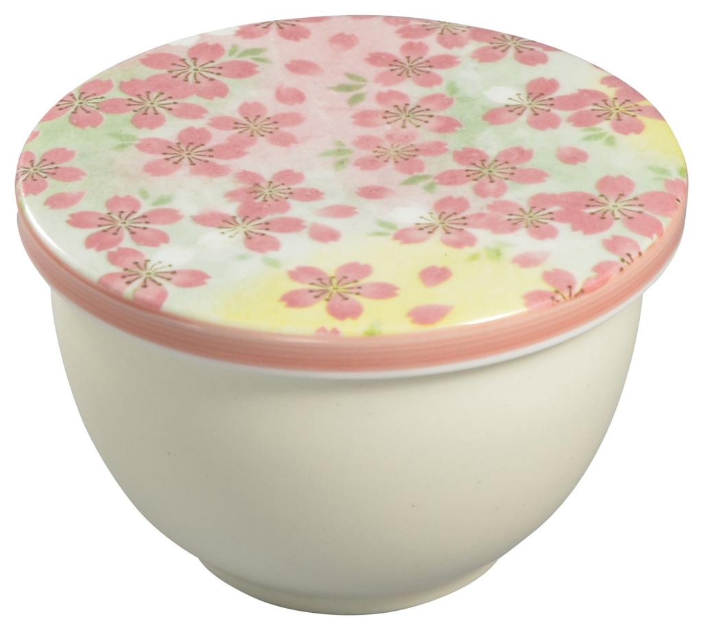 Toyo Ceramics Arita Ware Ceramic Rice Container, for Rice Storage, Microwave Safe, Flat Lid, Yoshino Cherry Blossom Design, Y017-1