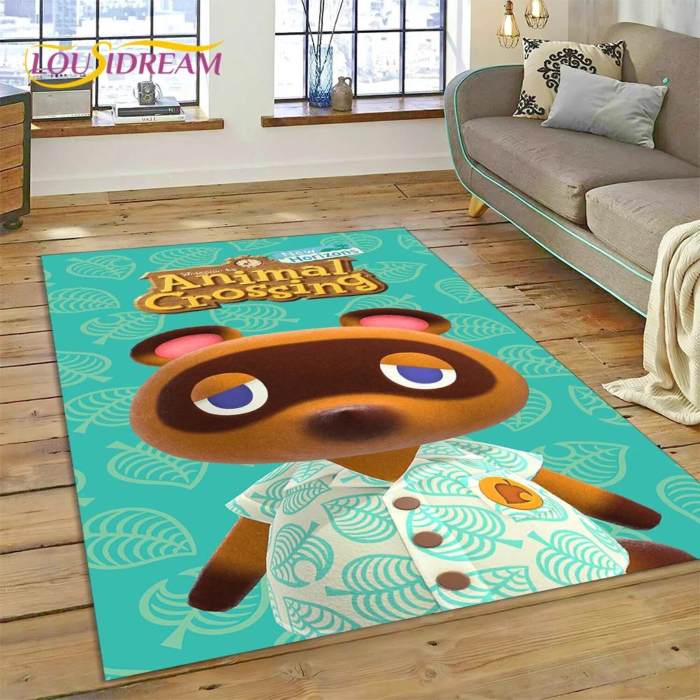 Cute Animal Crossing New Horizons Cartoon Carpet Rug for Bedroom Living Room Home Sofa Decoration,Kid Game Large Decor Floor Mat