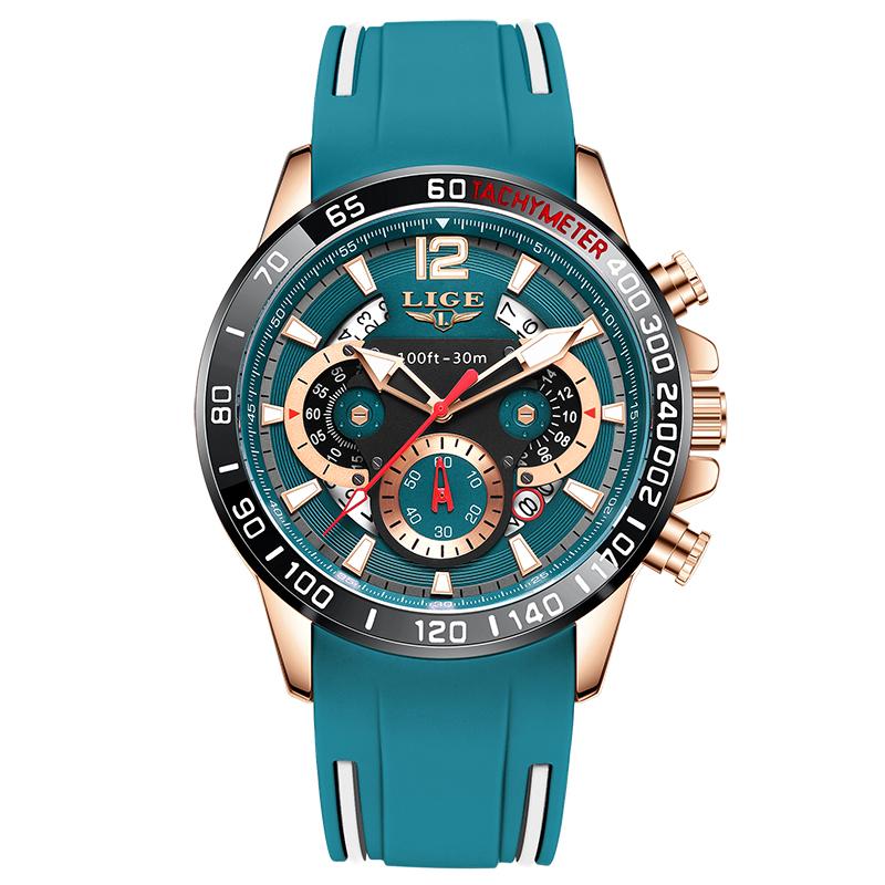 FOXBOX Military Watch Waterproof Luminous Soft Silicone Mens Quartz Wristwatches Fashion Chronograph Calendar Sport Man Watch