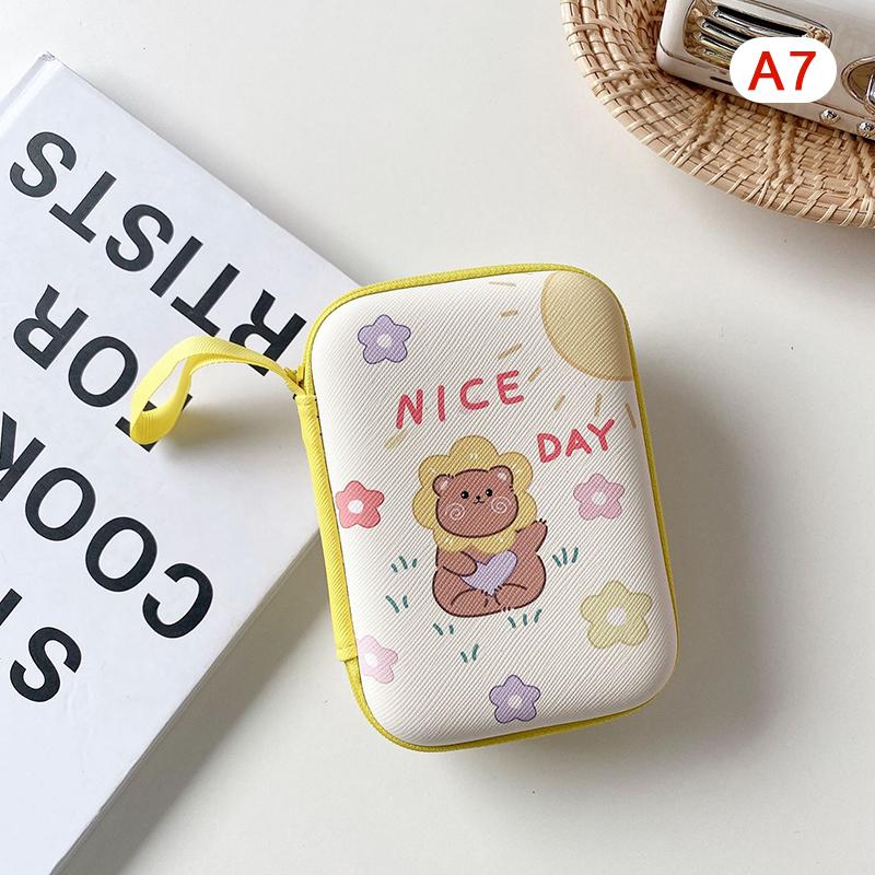 Милый мультяшный фруктовый узор, наушники, кабель для передачи данных, сумки для хранения, зарядное устройство, внешний аккумулятор, прямоугольная коробка, сумка на молнии, карманный чехол