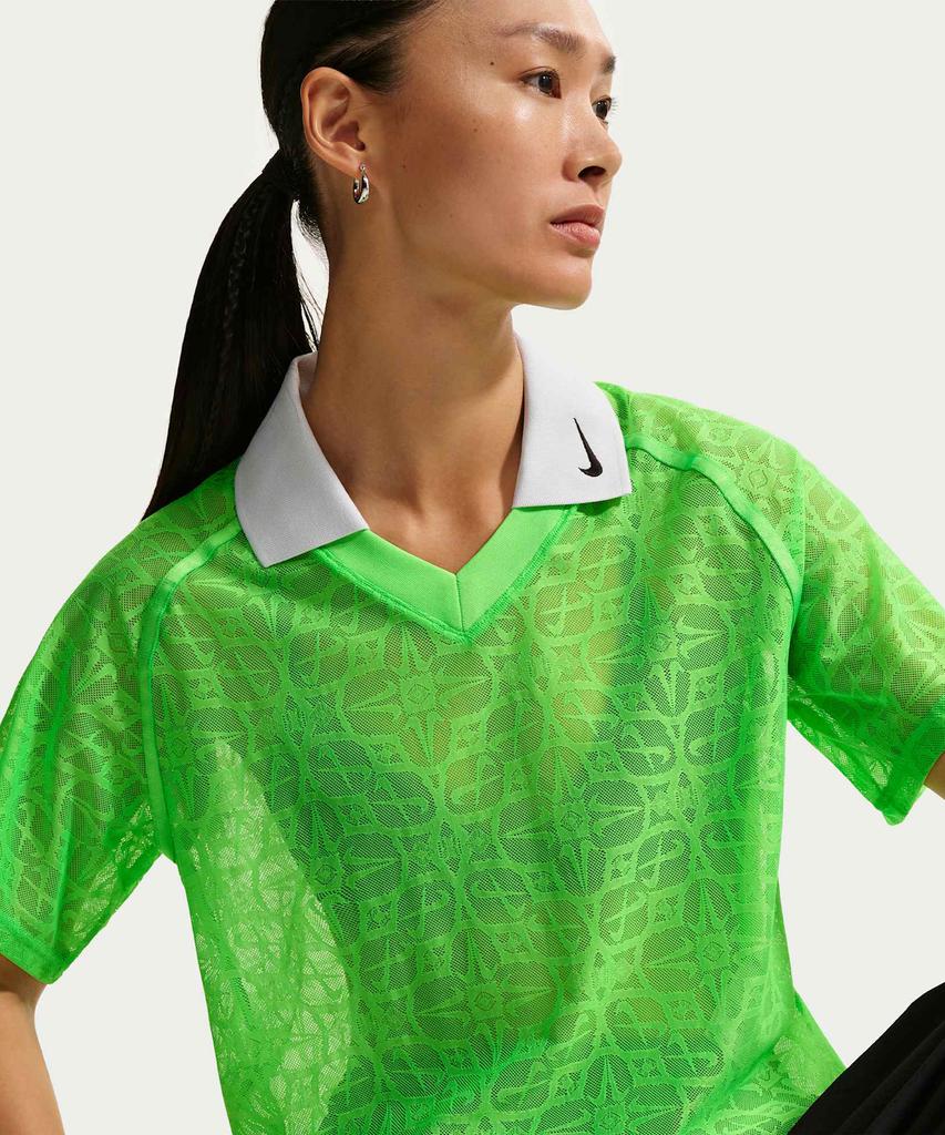 Nike Спортивный свободный кружевной топ-поло W - Зеленый удар:Чистая платина:Черный / If0521-398