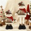 Christmas Doll Pendant Santa Claus Snowman Telescopic Legs Design Plaid Print Xmas Doll Festival Home Decoration