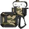 CCSmall for AirPods 4th Generation Case with Carabiner Keychain Camo Blue