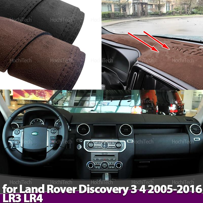 For Land Rover Discovery 3 4 2005-2016 LR3 LR4 Car-styling Suede Leather Black/Brown Dashmat Dashboard Cover Pad Dash Mat Carpet