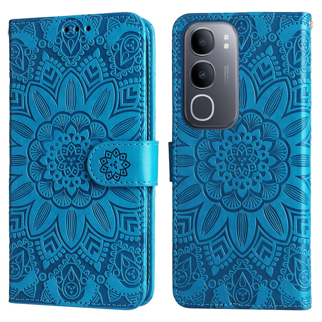 For vivo Y50 Case Sunflower Imprint Leather Wallet Phone Cover