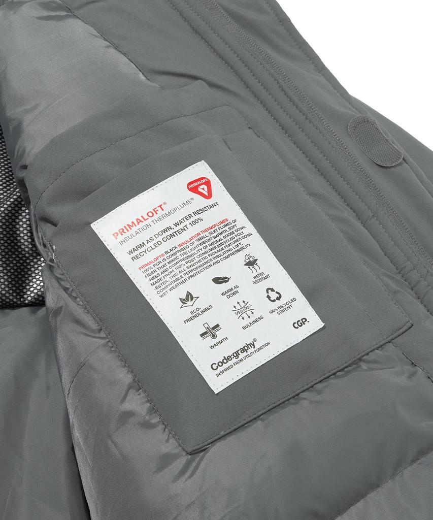 Cgp [Primaloft] Короткая стеганая куртка 'Монстр'_Угольный