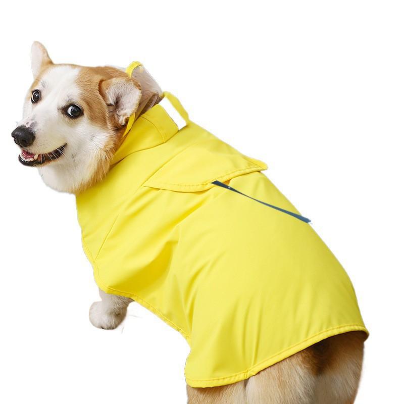 Dog Raincoat Hooded Cape With Reflective Trim Small Medium Breeds Teddy Bichon Pomeranian Outdoor Walk