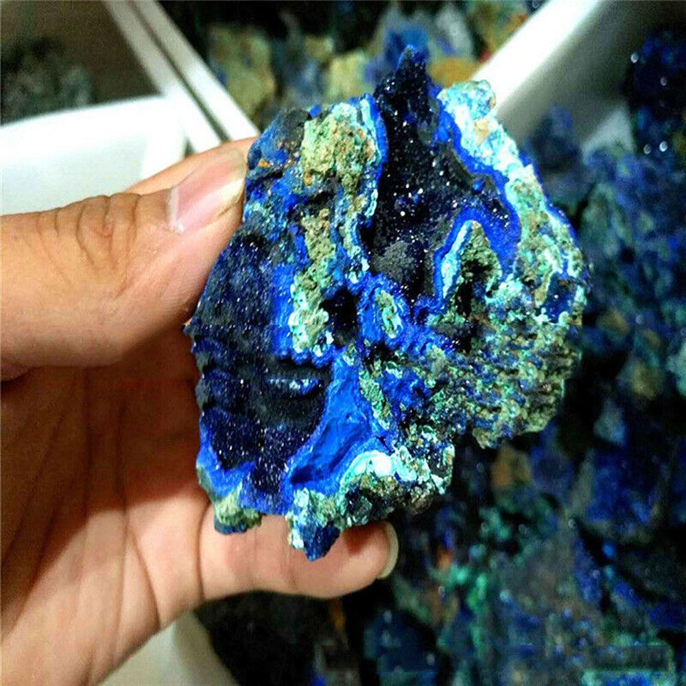 Decoration Reiki Quartz Crystal Mineral Specimen Malachite Geode Healing Stone Natural Azurite Ore
