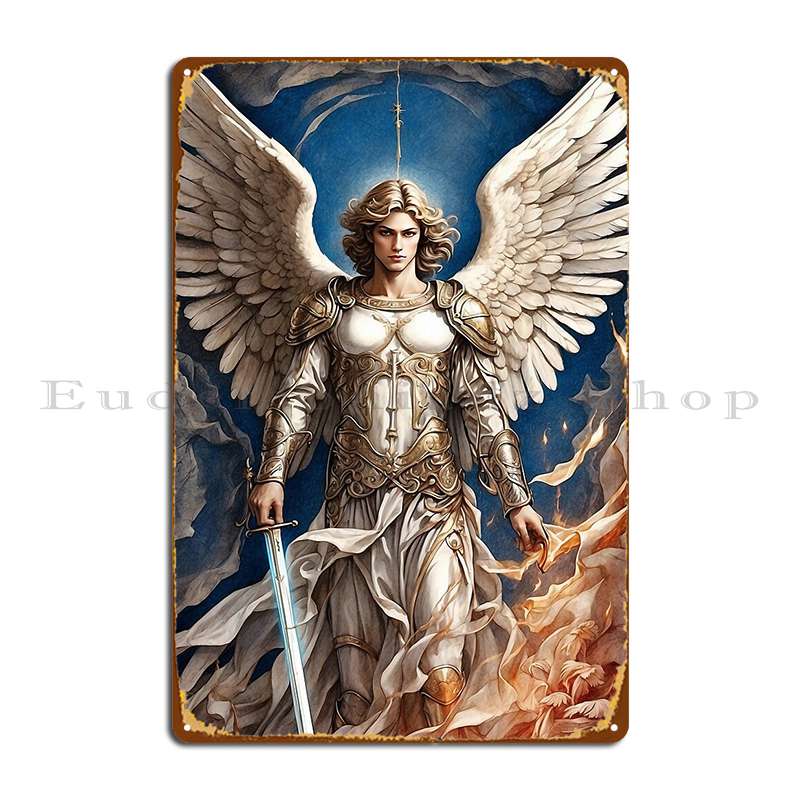 Художественное произведение Архангел Гавриил Ангел Металлические знаки Вечеринка На заказ Фреска Настенный декор Дизайн Паб Жестяная вывеска Постер