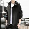 New Spring and Autumn Three-bar Stand-up Collar Men's Jacket Casual Hooded Jacket Youth Sports Trench Coat