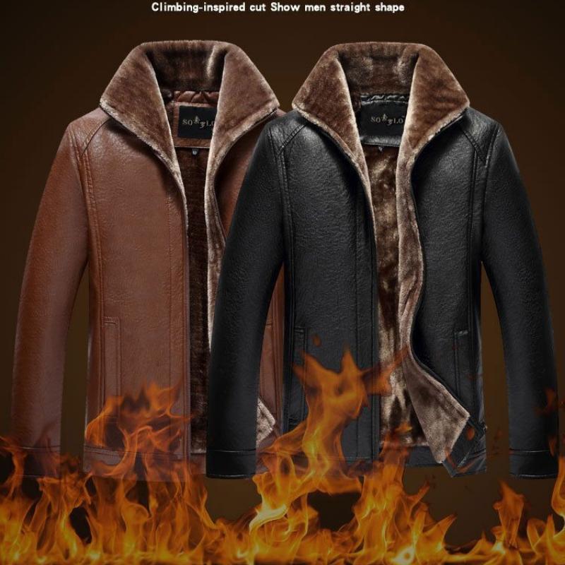 Мужская зимняя повседневная модная кожаная куртка Повседневная кожаная куртка Мужской топ