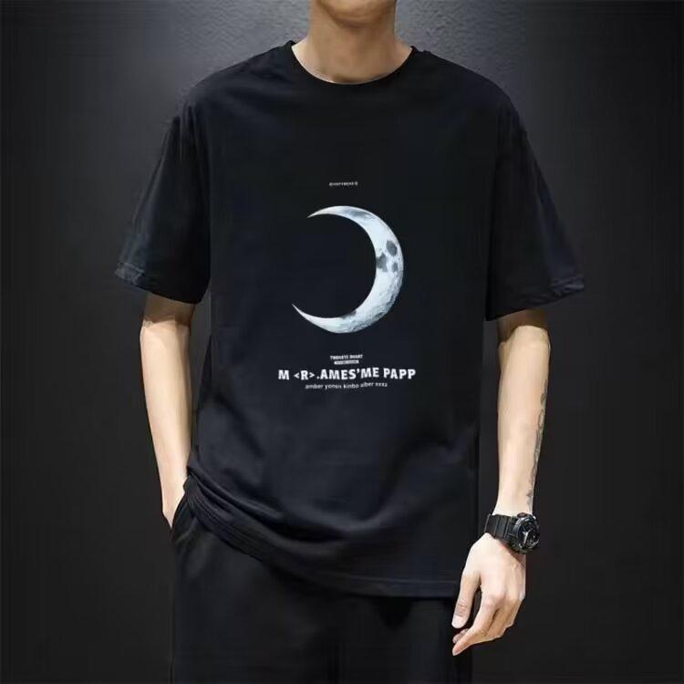 Positive shoulder combed cotton M-5XL men's T-shirt loose fashion versatile tops new